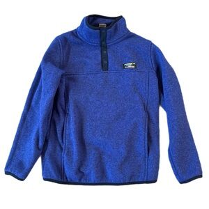 L.L.Bean Kids Fleece Pullover | Blue Snap-Neck | Size M (10–12)